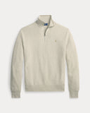 Mesh-Knit Cotton Quarter-Zip Sweater Light Walnut Brown - Unmatched Kicks-ralph lauren