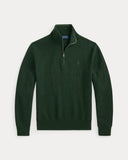Mesh-Knit Cotton Quarter-Zip Sweater Lodgepole Pine Heather - Unmatched Kicks-ralph lauren