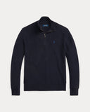Mesh - Knit Cotton Quarter - Zip Sweater Navy Heather - Unmatched Kicks - ralph lauren
