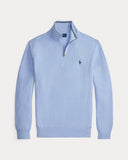Mesh - Knit Cotton Quarter - Zip Sweater Office Blue - Unmatched Kicks - ralph lauren