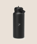 Metal Insulated Straw Bottle 1L Black - Unmatched Kicks-GYMSHARK