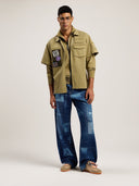 Military Patch Zipped Shirt - Unmatched Kicks - Palm Angeles