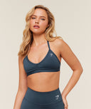 Minimal Halterneck Sports Bra - GS Stealth Blue - Unmatched Kicks - GYMSHARK