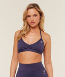 Minimal Halterneck Sports Bra - Midnight Purple - Unmatched Kicks - GYMSHARK
