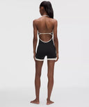 Nulu™ Strappy Halterneck Bodysuit Black/Light Ivory - Unmatched Kicks-LULULEMON