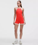 Nulu™ Strappy Halterneck Bodysuit Cherry Ember/Light Ivory - Unmatched Kicks-LULULEMON