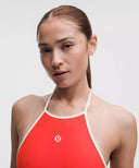 Nulu™ Strappy Halterneck Bodysuit Cherry Ember/Light Ivory - Unmatched Kicks-LULULEMON