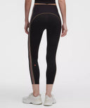 Nulux Side-Stripe High-Rise Tight 25" Black/Sand/White/Cherry Ember - Unmatched Kicks-LULULEMON