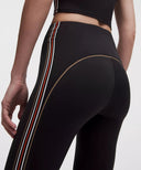 Nulux Side-Stripe High-Rise Tight 25" Black/Sand/White/Cherry Ember - Unmatched Kicks-LULULEMON