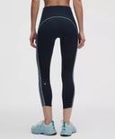Nulux Side-Stripe High-Rise Tight 25" True Navy/Seafoam/White/Beach Ball Blue - Unmatched Kicks-LULULEMON