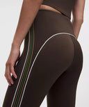 Nulux Side-Stripe High-Rise Tight 25" Walnut Crunch/White/Sand/Chameleon - Unmatched Kicks-LULULEMON