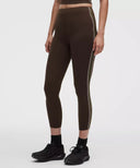 Nulux Side-Stripe High-Rise Tight 25" Walnut Crunch/White/Sand/Chameleon - Unmatched Kicks-LULULEMON