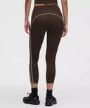 Nulux Side-Stripe High-Rise Tight 25" Walnut Crunch/White/Sand/Chameleon - Unmatched Kicks-LULULEMON