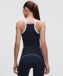Nulux Side-Stripe Tank Top with Pocket Light Support, B/C Cup True Navy/Seafoam/White/Beach Ball Blue - Unmatched Kicks-LULULEMON