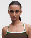 Nulux Side-Stripe Tank Top with Pocket Light Support, B/C Cup Walnut Crunch/White/Sand/Chameleon - Unmatched Kicks-LULULEMON