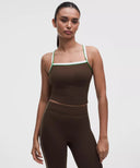 Nulux Side-Stripe Tank Top with Pocket Light Support, B/C Cup Walnut Crunch/White/Sand/Chameleon - Unmatched Kicks-LULULEMON