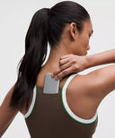 Nulux Side-Stripe Tank Top with Pocket Light Support, B/C Cup Walnut Crunch/White/Sand/Chameleon - Unmatched Kicks-LULULEMON