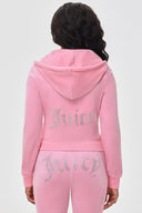 OG Big Bling Velour Hoodie Heritage Pink - Unmatched Kicks - Juicy Couture