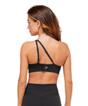 One Shoulder Sports Bra light support Black - Unmatched Kicks - GYMSHARK