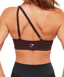 One Shoulder Sports Bra light support Cherry Purple - Unmatched Kicks - GYMSHARK