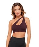 One Shoulder Sports Bra light support Cherry Purple - Unmatched Kicks - GYMSHARK