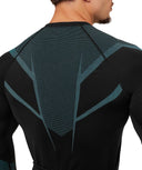 Onyx 5.0 Seamless Long Sleeve T-Shirt muscle fit Black/Brand Blue - Unmatched Kicks - GYMSHARK