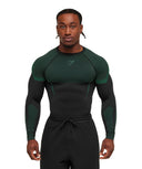 Onyx 5.0 Seamless Long Sleeve T-Shirt muscle fit Black/Lift Green - Unmatched Kicks - GYMSHARK