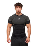 Onyx 5.0 Seamless T-Shirt compression fit Black/Light Grey - Unmatched Kicks - GYMSHARK