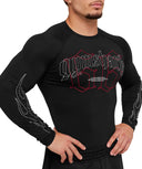 Outline Graphic Long Sleeve Baselayer compression fit Black - Unmatched Kicks - GYMSHARK