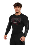 Outline Graphic Long Sleeve Baselayer compression fit Black - Unmatched Kicks - GYMSHARK
