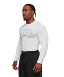 Outline Graphic Long Sleeve Baselayer compression fit White - Unmatched Kicks - GYMSHARK