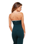 Piping Bandeau With Shelf body fit Deep Petrol Blue/Smoke Blue/Soft White - Unmatched Kicks - GYMSHARK