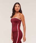 Piping Bandeau With Shelf body fit Sets Red/Carmine Red/Soft White - Unmatched Kicks - GYMSHARK