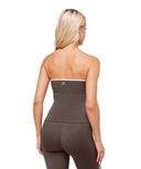 Piping Bandeau With Shelf body fit Walnut Brown/Chestnut Pink/Soft White - Unmatched Kicks - GYMSHARK