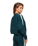 Piping Midi Crew Neck oversized fit Deep Petrol Blue/Smoke Blue/Soft White - Unmatched Kicks - GYMSHARK