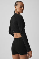 Pointelle Sweater Be Mine Cardigan - Black - Unmatched Kicks - ALO