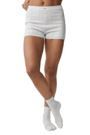 Pointelle Sweater Be Mine Hot Short - Semi Sheer White - Unmatched Kicks - ALO
