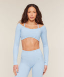 Poise Long Sleeve Top Chilled Blue - Unmatched Kicks - GYMSHARK