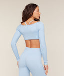 Poise Long Sleeve Top Chilled Blue - Unmatched Kicks - GYMSHARK