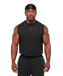 Power Cut Off Tank oversized fit Black/Conditioning Red - Unmatched Kicks - GYMSHARK
