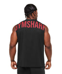Power Cut Off Tank oversized fit Black/Conditioning Red - Unmatched Kicks - GYMSHARK