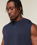Power Cut Off Tank oversized fit Heavy Blue/Track Green - Unmatched Kicks-GYMSHARK