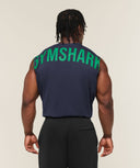 Power Cut Off Tank oversized fit Heavy Blue/Track Green - Unmatched Kicks-GYMSHARK