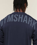Power Long Sleeve T-Shirt oversized fit Heavy Blue/Shadow Blue - Unmatched Kicks-GYMSHARK