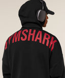 Power Oversized Hoodie oversized fit Black/Conditioning Red - Unmatched Kicks-GYMSHARK