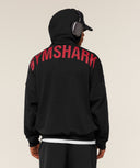 Power Oversized Hoodie oversized fit Black/Conditioning Red - Unmatched Kicks-GYMSHARK