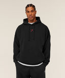 Power Oversized Hoodie oversized fit Black/Conditioning Red - Unmatched Kicks-GYMSHARK