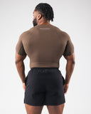 Power Short Sleeve - Carob - Unmatched Kicks - Alphalete