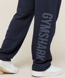 Power Straight Leg Pants oversized fit Heavy Blue/Shadow Blue - Unmatched Kicks-GYMSHARK