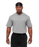 Power T-Shirt oversized fit Charcoal Core Marl/Sets Red - Unmatched Kicks - GYMSHARK